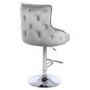 Light Grey Velvet Swivel Bar Stool - Height Adjustable - Jade Boutique