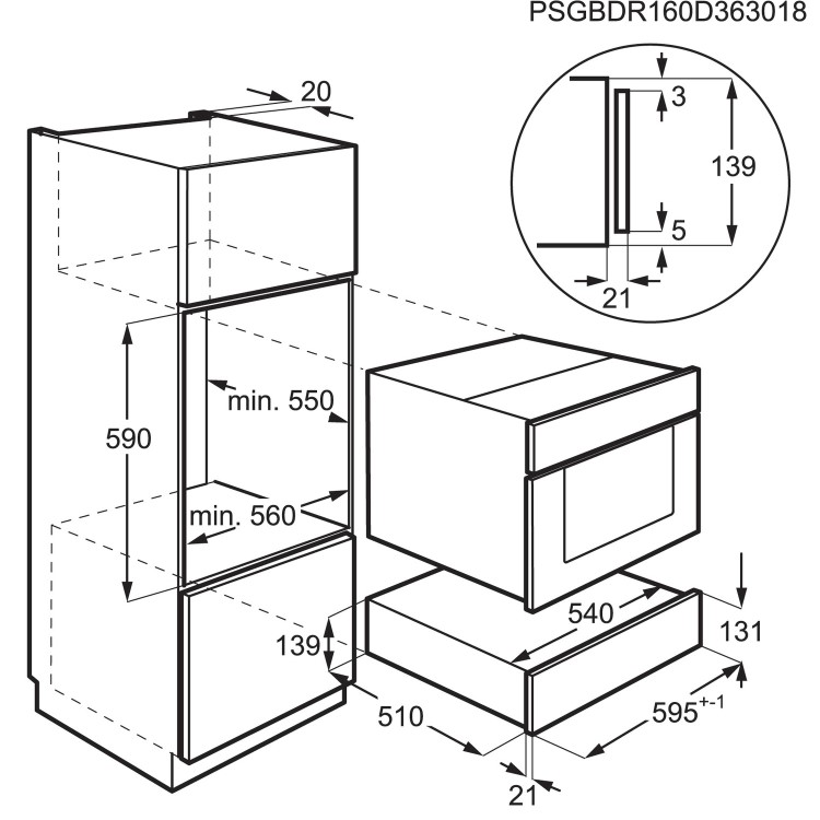 Refurbished AEG KDE911423M 14cm Vacuum Sealer Drawer Stainless Steel
