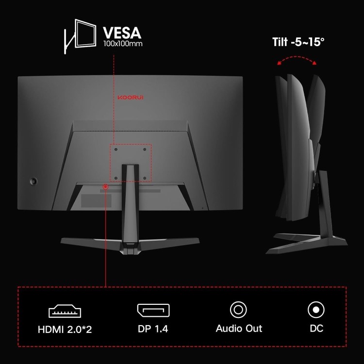 Refurbished KOORUI 27" VA QHD 180Hz 1ms Gaming Monitor