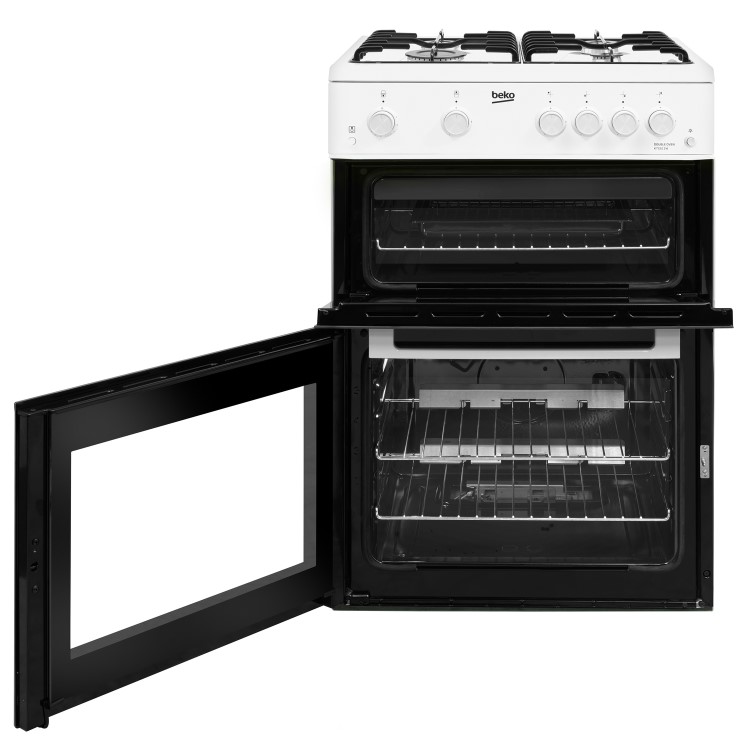 Beko 60cm Double Cavity Gas Cooker - White
