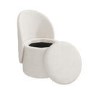 ONLY OPENED - Leah Storage Dressing Table Chair in Off White Boucle