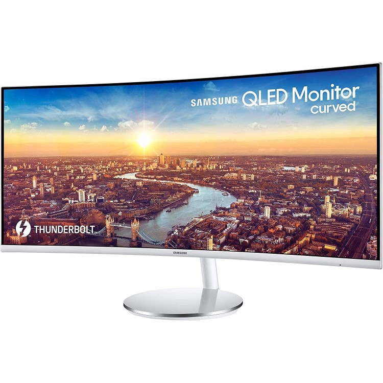 Refurbished Samsung LC34J791WTPXXU 34" VA QHD LED FreeSync Curved Monitor - White & Silver