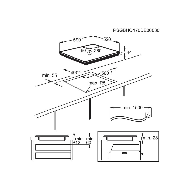 Refurbished Electrolux LIT6043 60cm 4 Zone Induction Hob