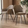 ONLY OPENED - Logan Faux Leather Truffle Fabric Dining Chair