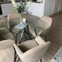 ONLY OPENED - Logan Faux Leather Truffle Fabric Dining Chair