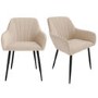 ONLY OPENED - Logan Pair Of Cream Fabric Tub Dining Chairs