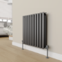 Refurbished - Elego Anthracite Gray Modern Manual Angled Radiator Valves (pair)