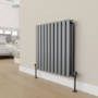 Refurbished Elego Matte Black Modern Manual Angled Radiator Valves pair