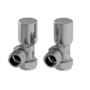 Refurbished - Elego Chrome Modern Manual Angled Radiator Valves (pair)