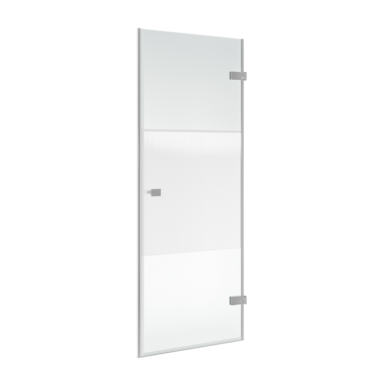 900mm Ribbed / Fluted Glass Right Hand Hinged Door Shower Enclosure 8mm Glass - Matira