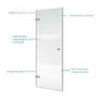 ONLY OPENED - Chrome 8mm Fluted Glass Hinged Shower Door 800mm Left Hand - Matira
