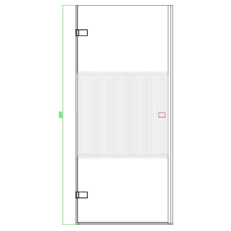 ONLY OPENED - Chrome 8mm Fluted Glass Hinged Shower Door 800mm Left Hand - Matira