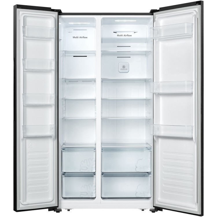 Fridgemaster 519 Litre Side-By-Side American Fridge Freezer - Black