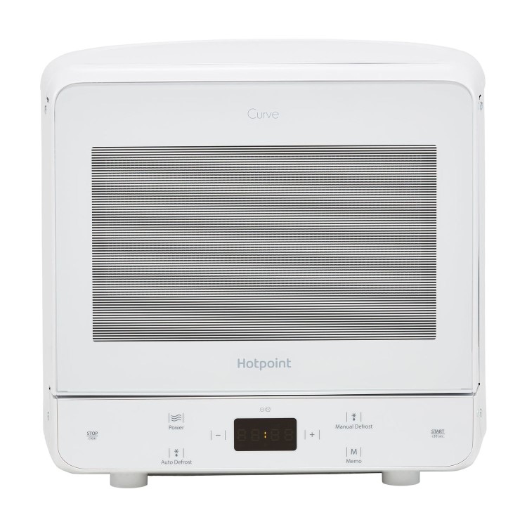 Refurbished Hotpoint Curve MWH1331FW 13L 700W Solo Microwave White