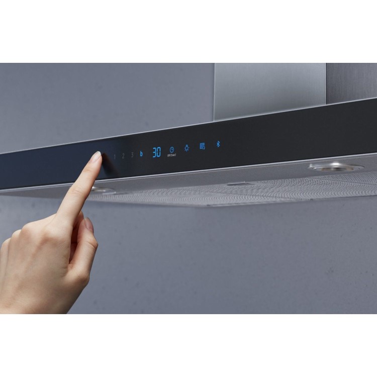 Refurbished Samsung NK36N5703BS 90cm Slimline Chimney Cooker Hood with Auto Connectivity Stainless Steel