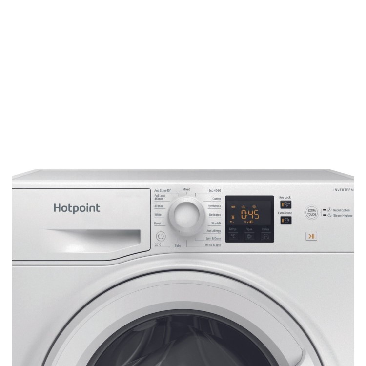 Refurbished Hotpoint AntiStain NSWM946WUK Freestanding 9KG 1400 Spin Washing Machine White