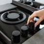 GRADE A1 - Elica NikolaTesla Flame 88cm Gas Venting Hob with Built-In Extractor Fan - Black