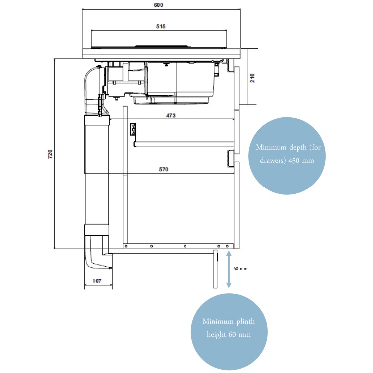 Refurbished Elica NikolaTesla Prime NIKOLATESLA_PRIME_RC 83cm Induction Venting Hob Recirculation Only
