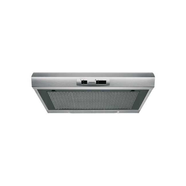 Refurbished Hotpoint PSLMO65FLSX 60cm Conventional Cooker Hood - Stainless Steel