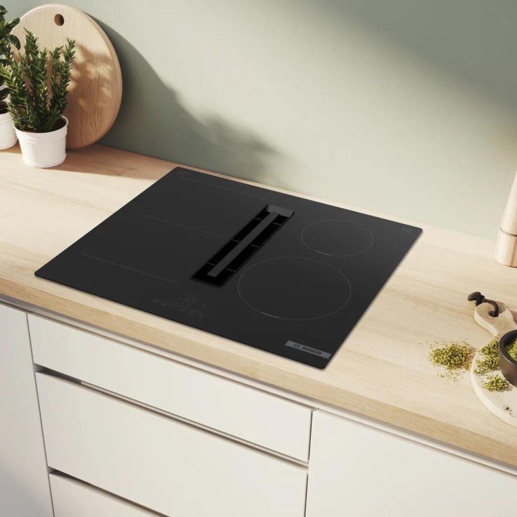 Refurbished Bosch PVS611B16E Series 4 60cm 4  Zone Venting Induction Hob with Combi Zone - Black