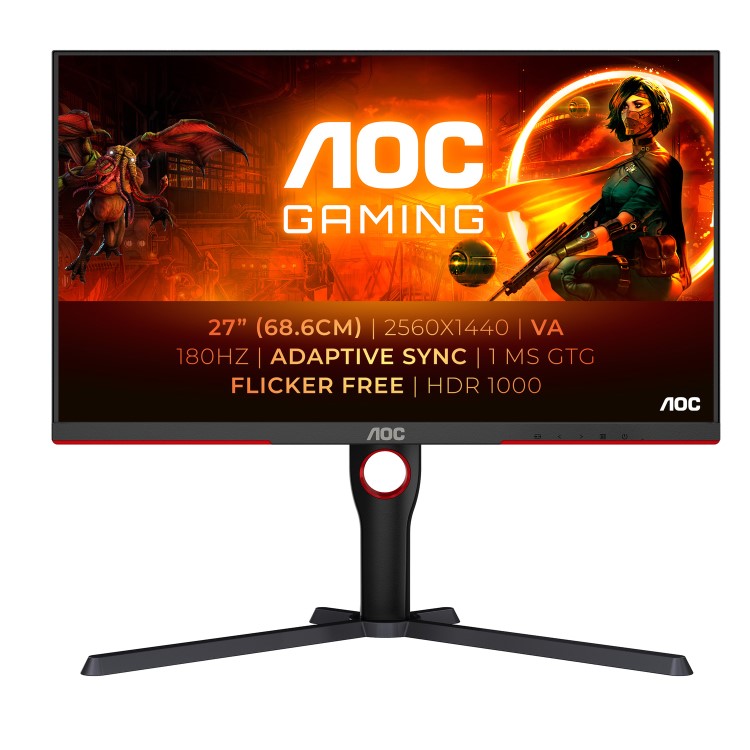 Refurbished AOC Q27G3XMN 27" VA QHD 180Hz 1ms Gaming Monitor
