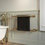 ONLY OPENED - Black and Brass Traditional Column Radiator with Towel Rail 510 x 740mm - Regent