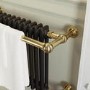 ONLY OPENED - Black and Brass Traditional Column Radiator with Towel Rail 510 x 740mm - Regent