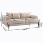 3 Seater Sofa and Armchair Set in Beige Fabric - Rosie