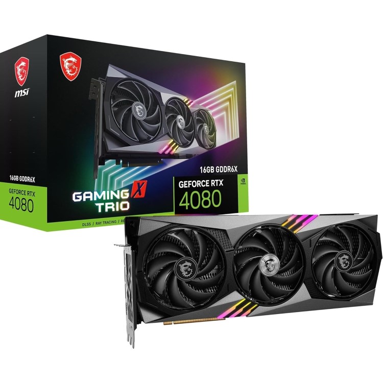 Refurbished MSI GeForce RTX 4080 16GB GAMING X TRIO 16GB GDDR6X Gaming Graphics Card