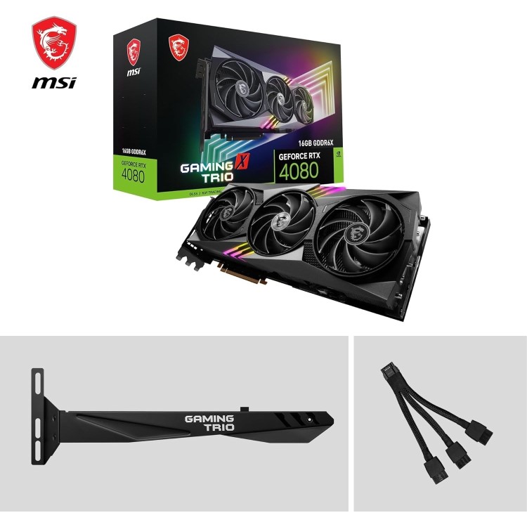 Refurbished MSI GeForce RTX 4080 16GB GAMING X TRIO 16GB GDDR6X Gaming Graphics Card