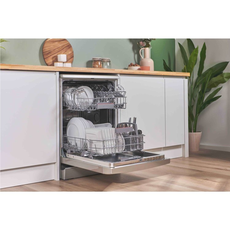 Bosch Series 4 Freestanding Dishwasher - Smart Wi-Fi, B-Rated, Brushed steel anti-fingerprint