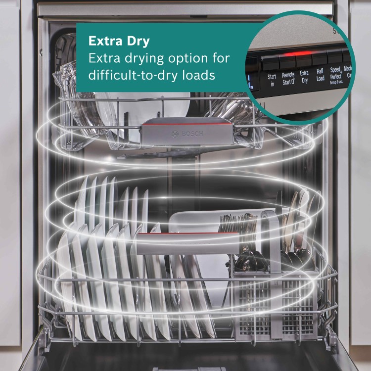 Bosch Series 4 Freestanding Dishwasher - Smart Wi-Fi, B-Rated, Brushed steel anti-fingerprint