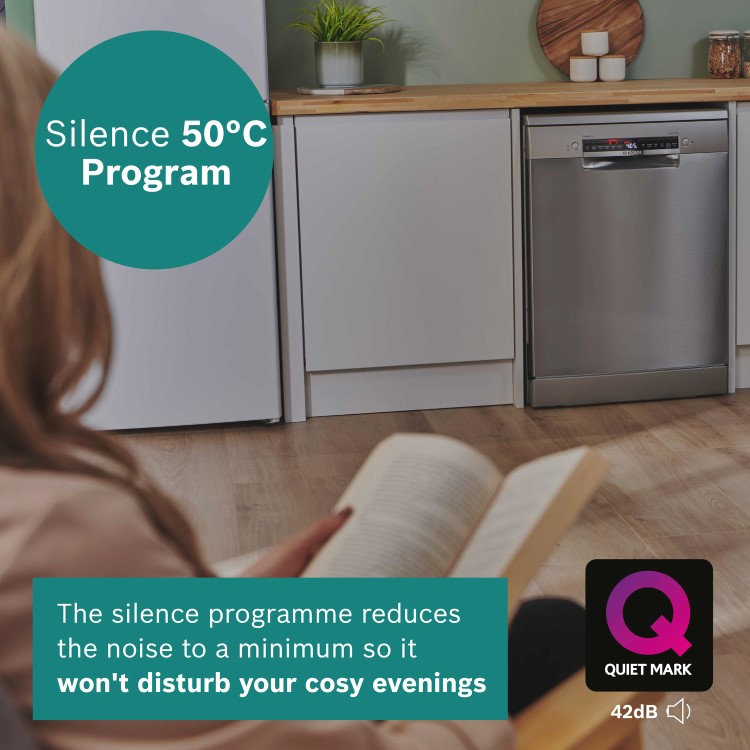 Bosch Series 4 Freestanding Dishwasher - Smart Wi-Fi, B-Rated, Brushed steel anti-fingerprint