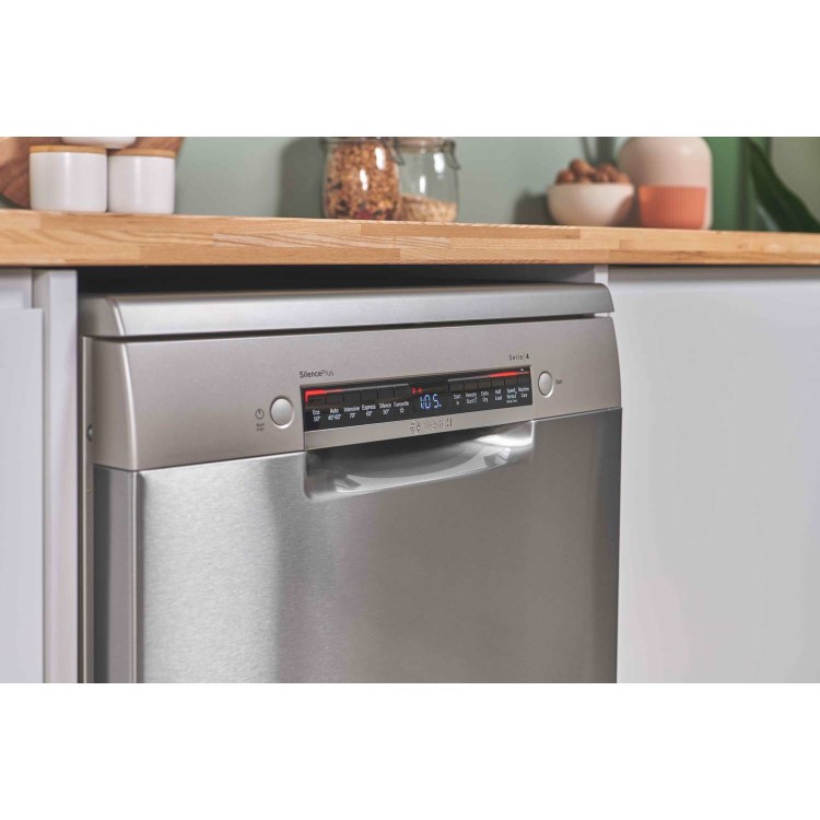 Bosch Series 4 Freestanding Dishwasher - Smart Wi-Fi, B-Rated, Brushed steel anti-fingerprint