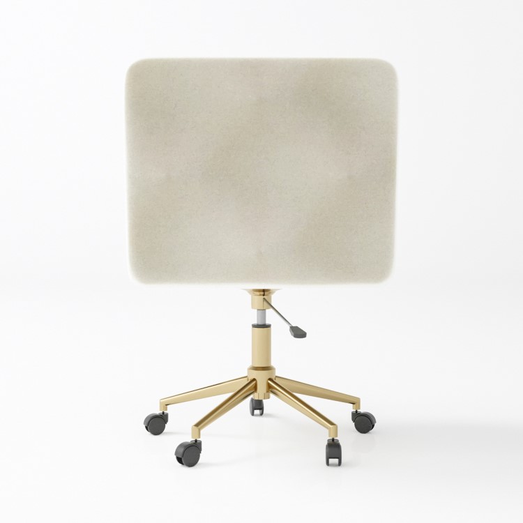 Cream Velvet Office Swivel Tub Chair - Sonny