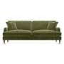Olive Green Velvet 4 Seater Sofa - Payton