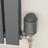 Refurbished electriQ Modern LED Smart TRV Thermostatic Radiator Valves Wi-Fi Version Anthracite
