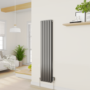 Refurbished electriQ Modern LED Smart TRV Thermostatic Radiator Valves Wi-Fi Version Anthracite