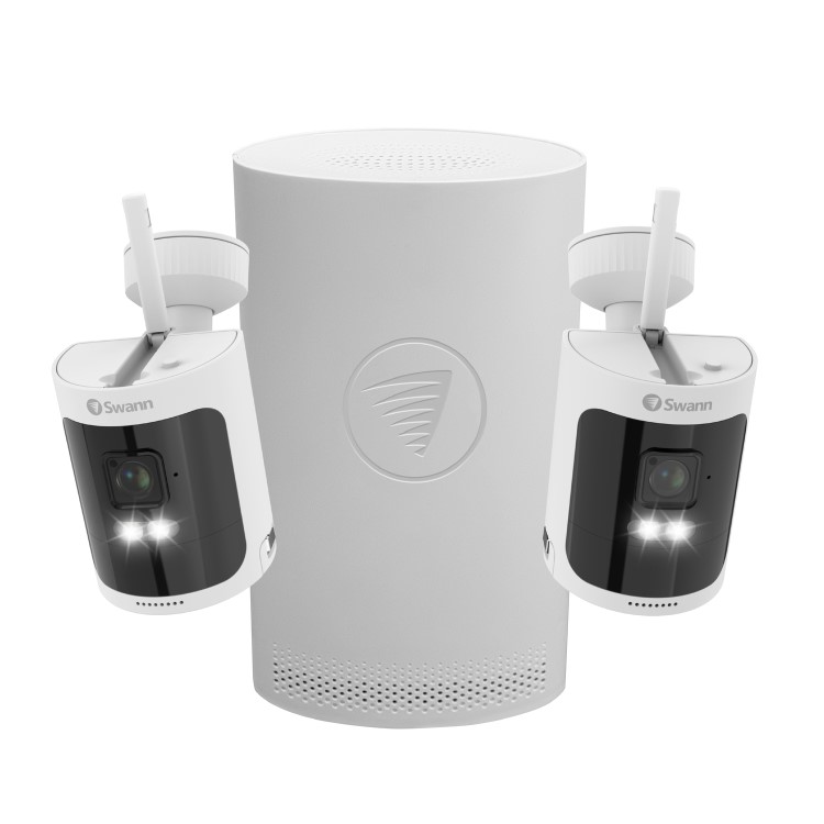 Box Opened Swann AllSecure650 2 Camera 2K Quad HD Wi-Fi NVR CCTV System with 64GB HDD