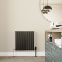 Refurbished Elego Black Nickel Modern TRV Angled Thermostatic Radiator Valves With Lockshield