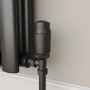 Refurbished - Elego Matte Black Modern TRV Angled Thermostatic Radiator Valves With Lockshield