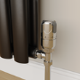 Refurbished Elego Chrome Modern TRV Angled Thermostatic Radiator Valves With Lockshield