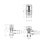 Refurbished Elego Chrome Modern TRV Angled Thermostatic Radiator Valves With Lockshield