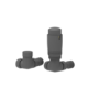 Refurbished - Elego Anthracite Gray Modern TRV Corner Thermostatic Radiator Valves With Lockshield