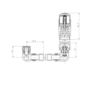Refurbished - Elego Anthracite Gray Modern TRV Corner Thermostatic Radiator Valves With Lockshield