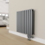 Refurbished - Elego Anthracite Gray Modern TRV H Block Thermostatic Radiator Valves