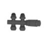 Refurbished - Elego Anthracite Gray Modern TRV H Block Thermostatic Radiator Valves