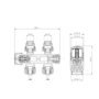 Refurbished - Elego Anthracite Gray Modern TRV H Block Thermostatic Radiator Valves