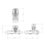 Refurbished Elego Matte Black Modern TRV Straight Thermostatic Radiator Valves With Lockshield