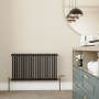 Refurbished - Maesta Antique Brass Traditional Manual Angled Radiator Valves With Lockshield